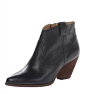 Frye Reina Black Leather Ankle Boot